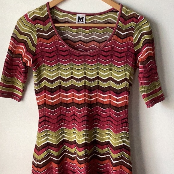 M Missoni Multicolored Chevron Knit Dress - Picture 4 of 10